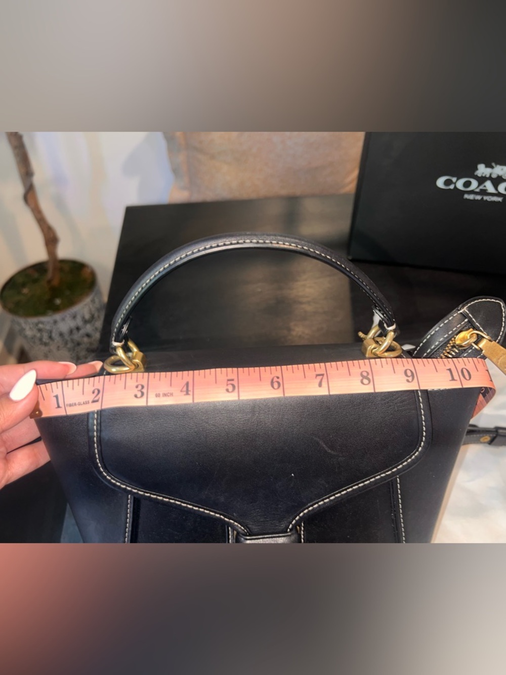 Coach Courier Carryall Leather Tote Bag Black Gold Hardware Crossbody - Picture 9 of 11